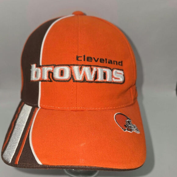 Vintage Reebok Cleveland Browns Hat‎ Cap Adult One Size Pro Line Orange Mens - Picture 1 of 9